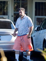 LOS ANGELES, CA - AUGUST 17: Adam Sandler is seen leaving Sugarfish on August 17, 2023 in Los Angele...