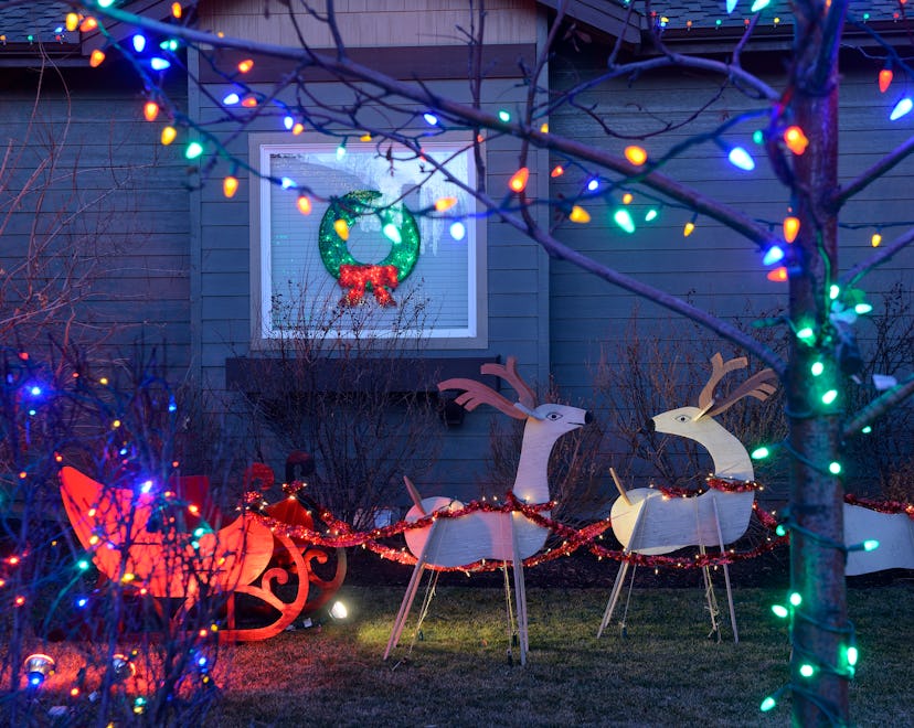 Christmas decorations in front yard, in a story answering the question, is it safe to leave outdoor ...