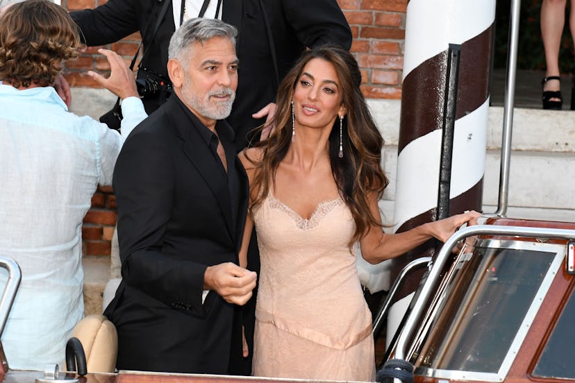 Amal Clooney and George Clooney in venice summer 2023
