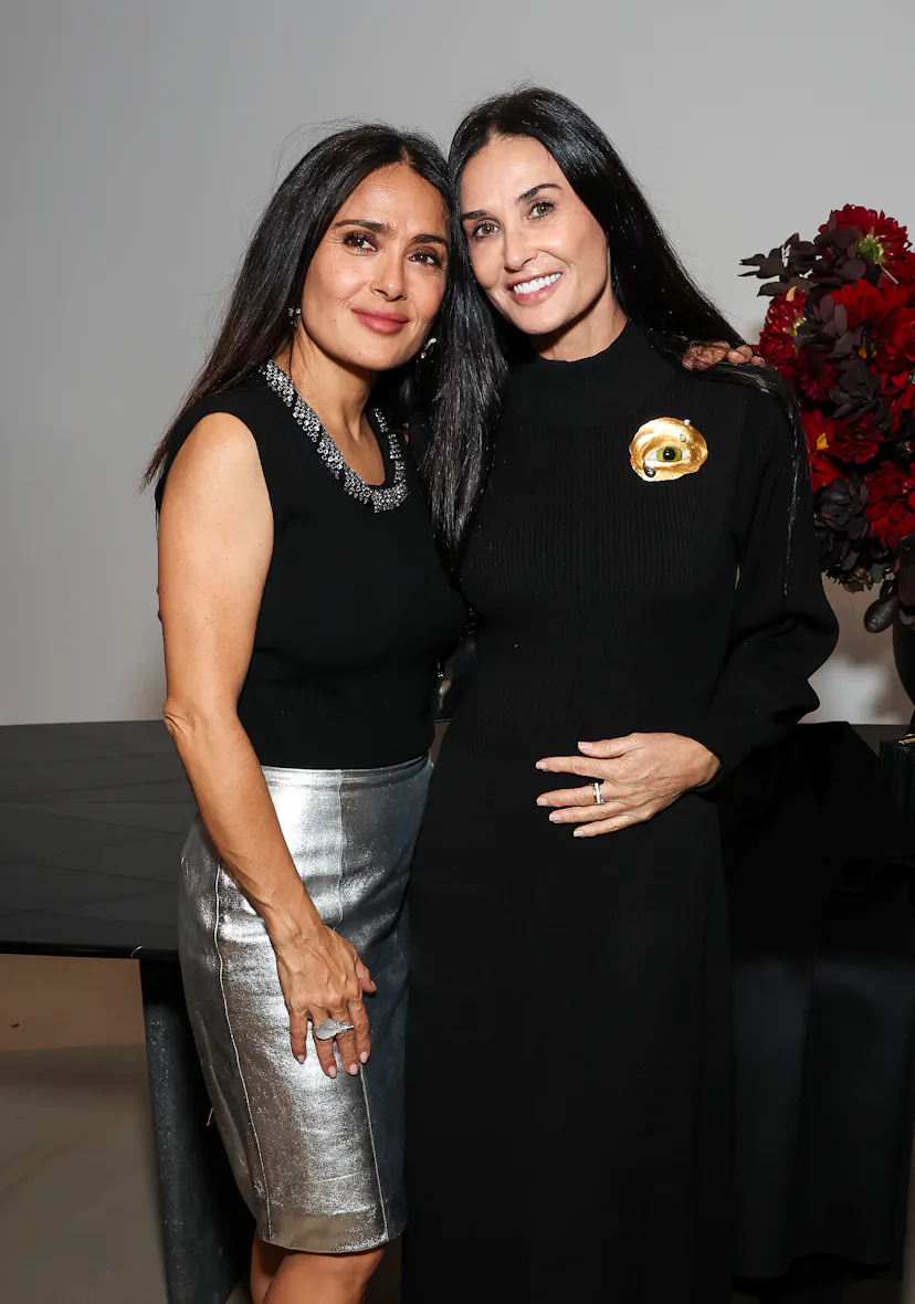 Salma Hayek and Demi Moore attend the opening reception for Sami Hayek's show: FREQUENCY at Christie...
