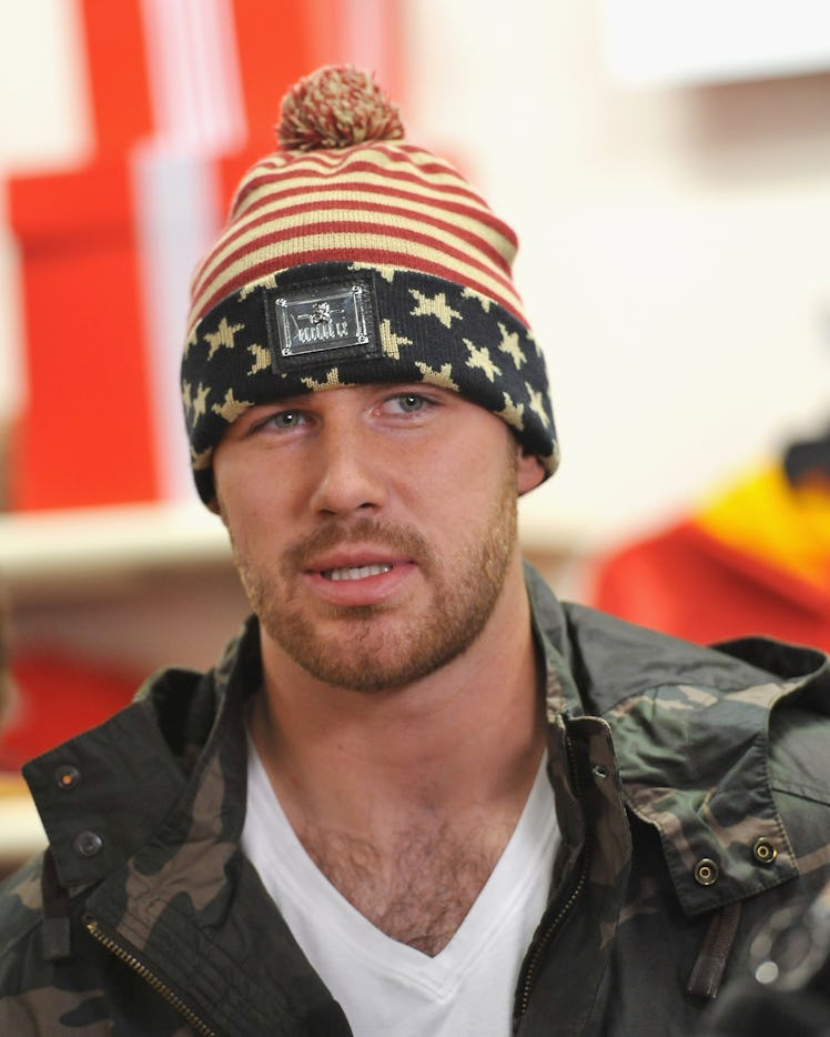 KANSAS CITY, MO - DECEMBER 02:  Kansas City Chief Travis Kelce at JC Penney Holiday Event with the B...