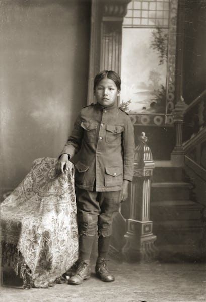 Ho-Chunk boy, Esau Prescott, Black River Falls, Wisconsin, 1915