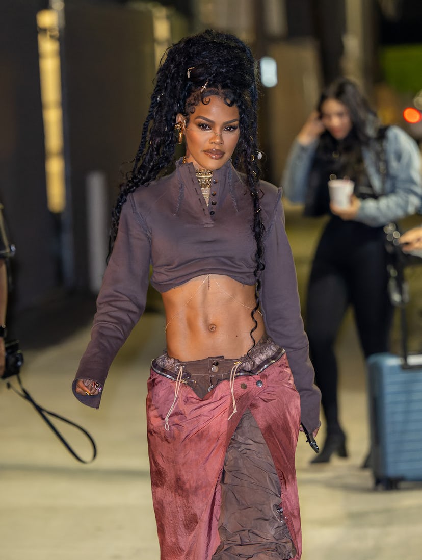 Teyana Taylor is seen at "Jimmy Kimmel Live" on November 29, 2023 in Los Angeles, California.
