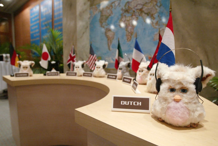 NEW YORK - AUGUST 2:  Unveiling of the new Furby toy at the UN Plaza on August 2, 2005 in New York C...