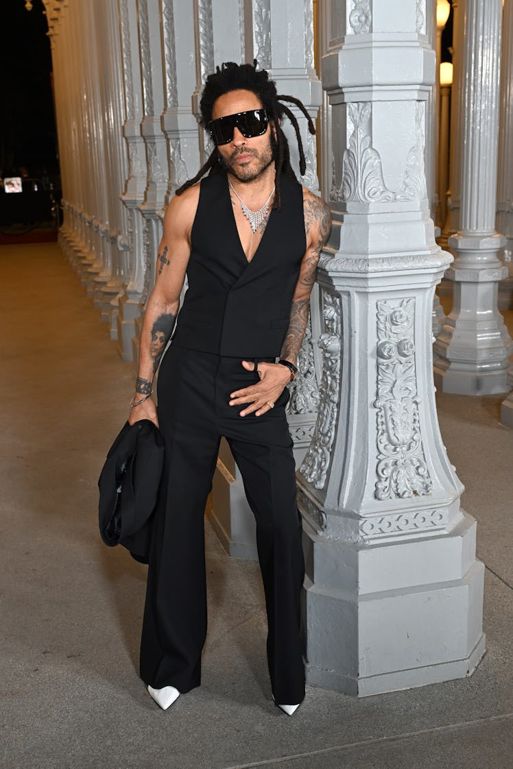 LOS ANGELES, CALIFORNIA - NOVEMBER 04: Lenny Kravitz, wearing Gucci, attends the 2023 LACMA Art+Film...