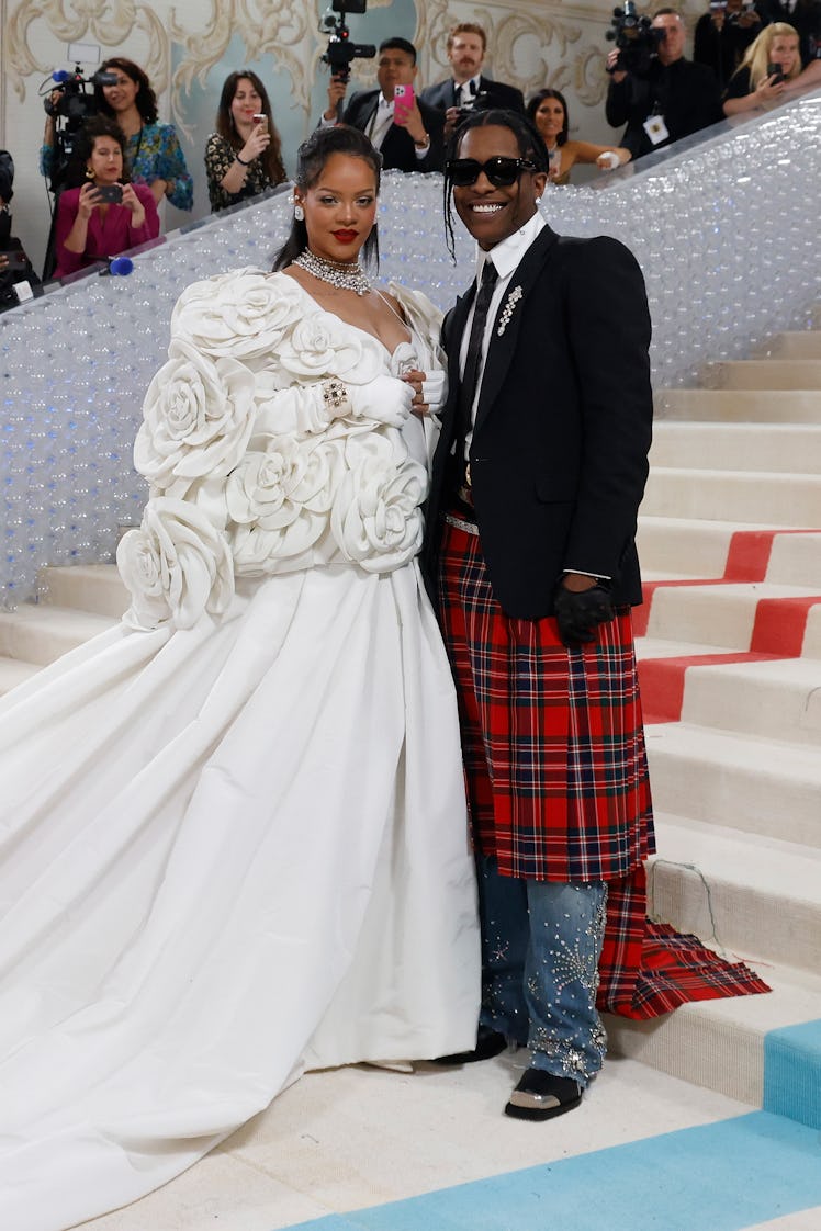 Rihanna and A$AP Rocky attend the 2023 Costume Institute Benefit 