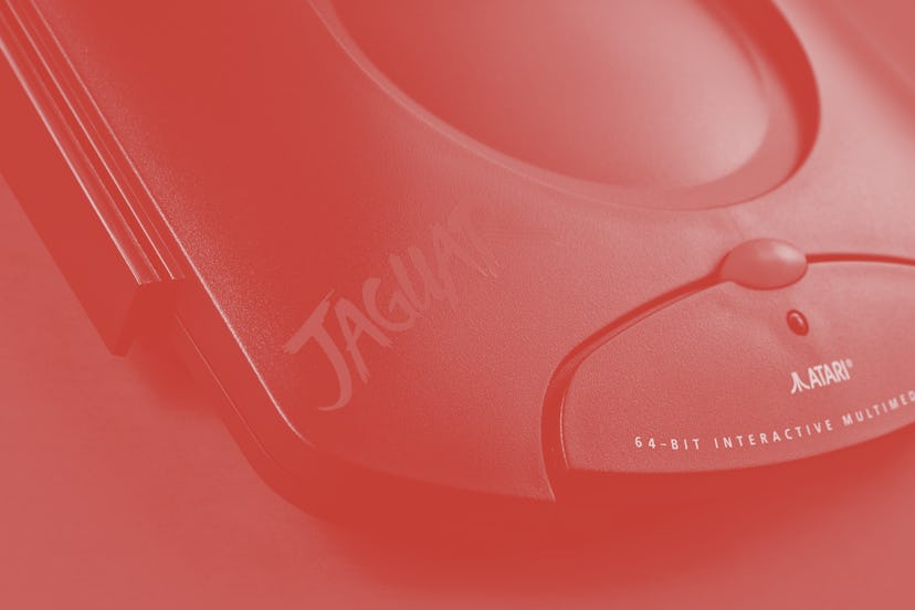 Detail of a vintage 1990s Atari Jaguar home video game console, taken on June 11, 2018. (Photo by Ol...