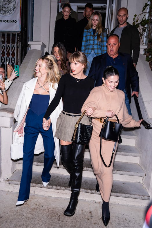 Brittany Mahomes, Taylor Swift, Selena Gomez (L-R), Gigi Hadid and Sophie Turner in new york city