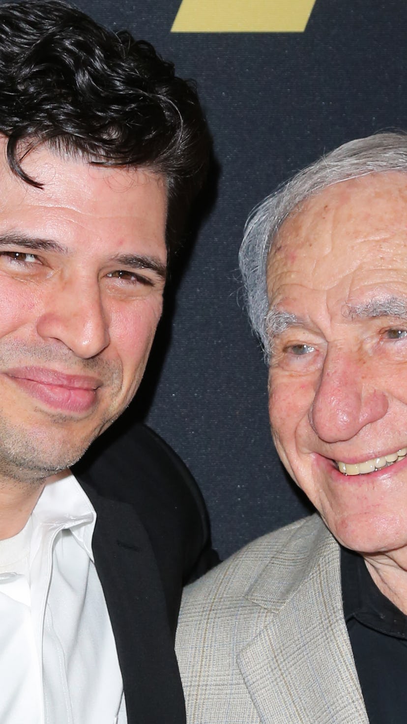 BEVERLY HILLS, CA - NOVEMBER 18:  Screenwriter Max Brooks (L) Actor/Director/Producer Mel Brooks (R)...