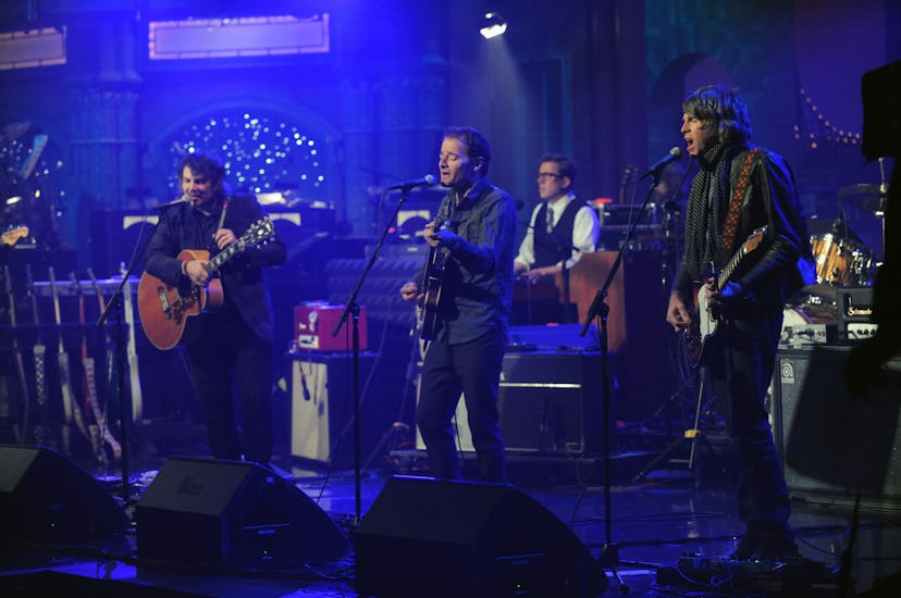  Wilco performs at 'Live on Letterman' on Sept. 21, 2011, on CBS. From left: Jeff Tweedy, John Stirr...