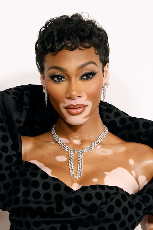 Winnie Harlow's curly pixie haircut at the 2023 CFDA Awards.