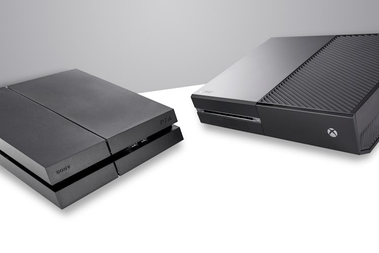 A Sony PlayStation 4 (L) and Microsoft Xbox One home video game console, taken on January 22, 2016. ...