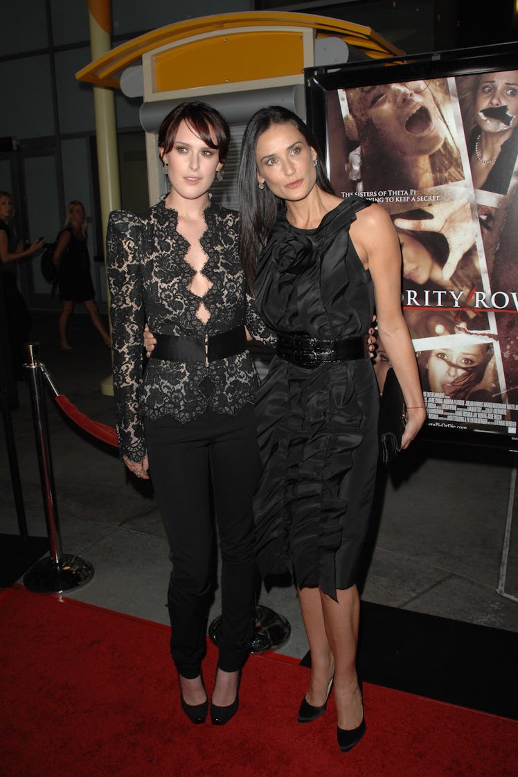 Rumer Willis and Demi Moore attend SUMMIT ENTERTAINMENT'S Premiere of SORORITY ROW 