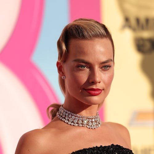 Margot Robbie at the premiere of "Barbie" held at Shrine Auditorium and Expo Hall on July 9, 2023 in...