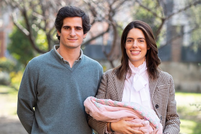MADRID, SPAIN - JANUARY 13: Sofia Palazuelo and Fernando Fitz-James Stuart pose with their daughter ...