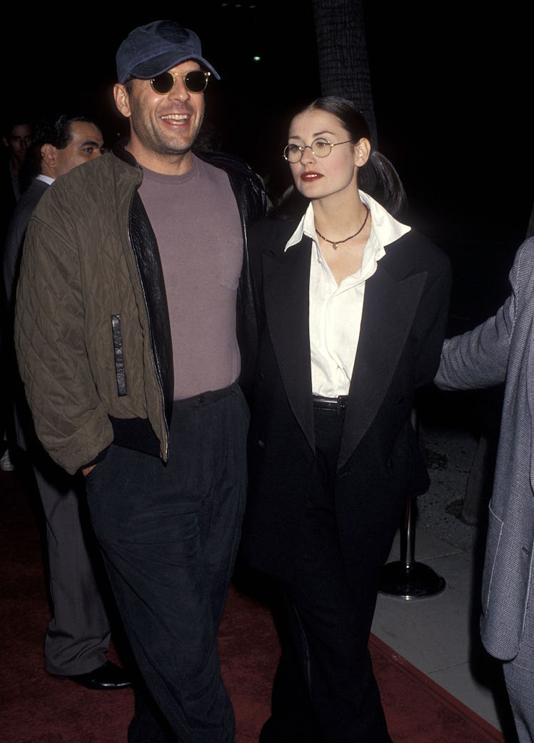 Bruce Willis and actress Demi Moore attend the "Indecent Proposal" Beverly Hills Premiere 