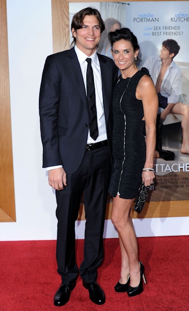 Ashton Kutcher and wife actress Demi Moore arrive at the Los Angeles Premiere "No Strings Attached" 