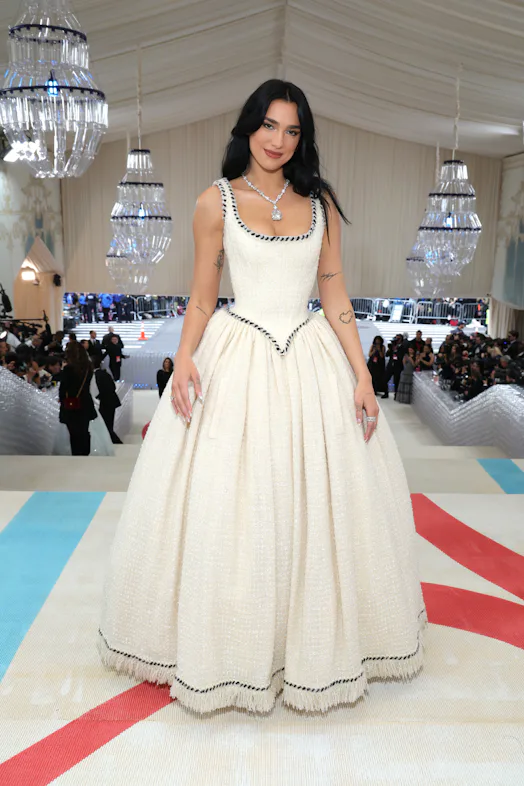 Dua Lipa attends The 2023 Met Gala Celebrating "Karl Lagerfeld: A Line Of Beauty."