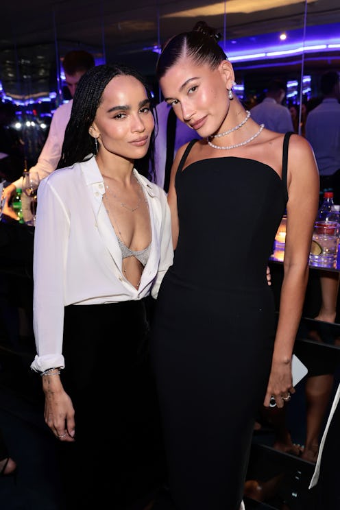 Zoë Kravitz and Hailey Bieber Saint Lauren looks