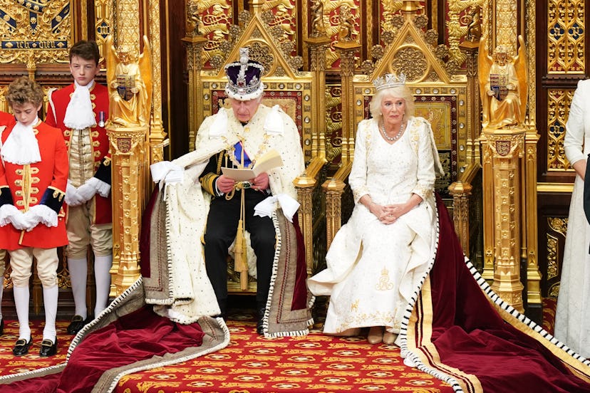King Charles III and Queen Camilla attend the State Opening of Parliament.