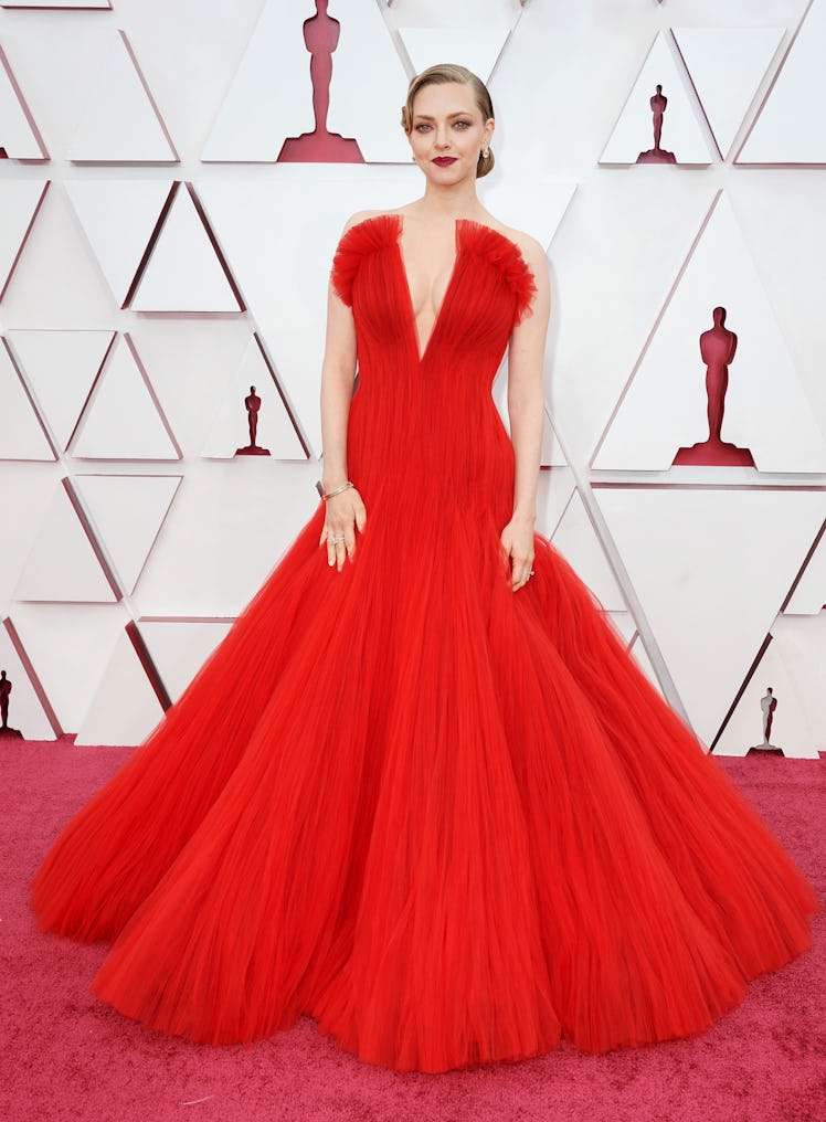 Amanda Seyfried attends the 93rd Annual Academy Awards at Union Station on April 25, 2021 in Los Ang...