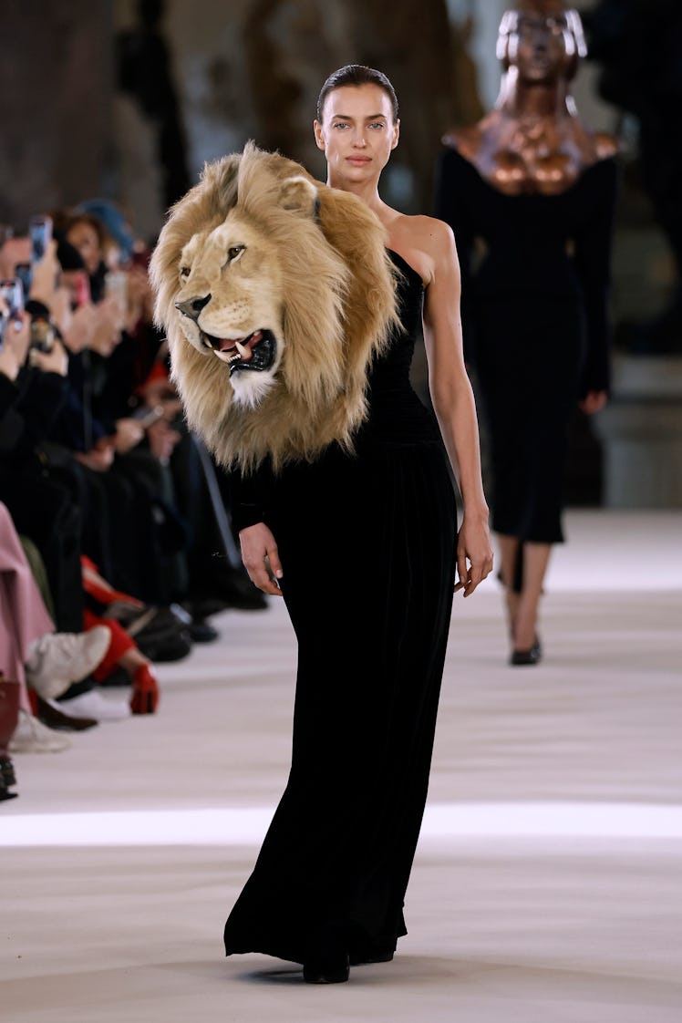 rina Shaykhlislamova walks the runway during the Schiaparelli Haute Couture Spring Summer 2023 show
