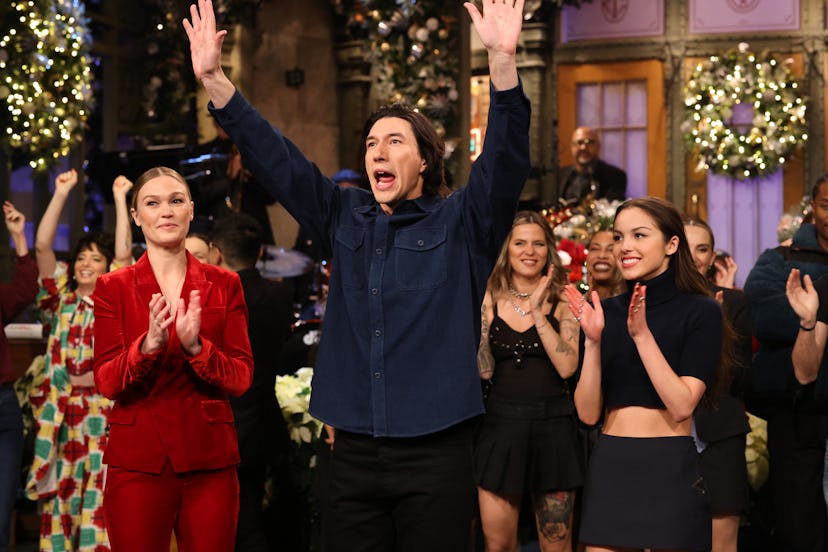 SATURDAY NIGHT LIVE -- "Adam Driver, Olivia Rodrigo" Episode 1851 -- Pictured: (l-r) Sarah Sherman, ...
