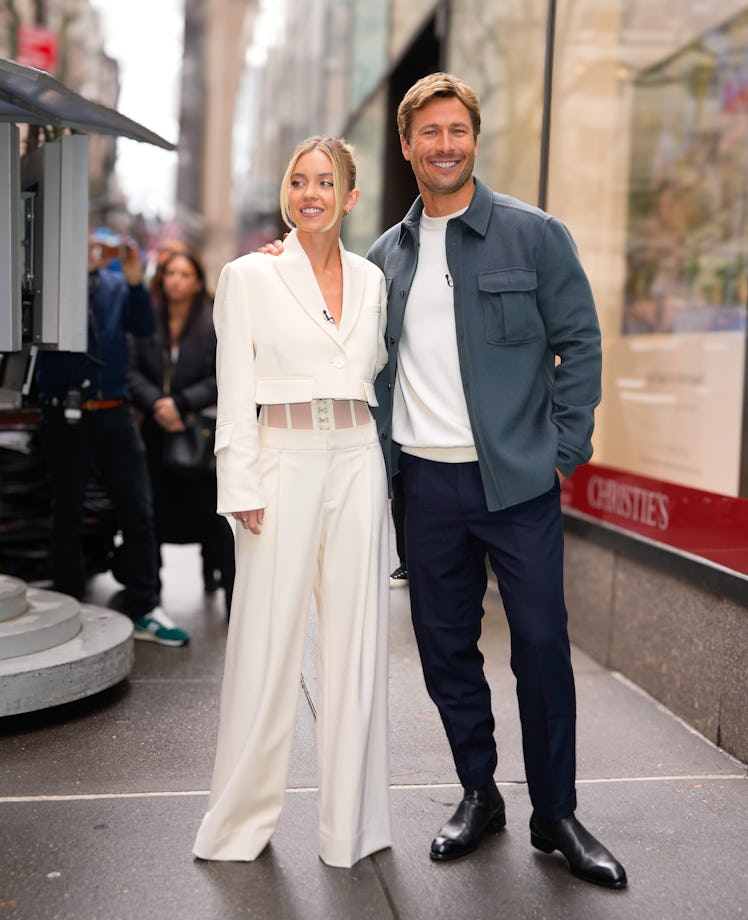 Sydney Sweeney and Glen Powell are seen on December 11, 2023 in New York City.