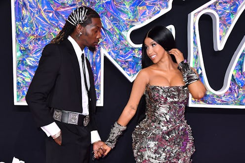 US rapper Cardi B and husband US rapper Offset arrive for the MTV Video Music Awards at the Prudenti...