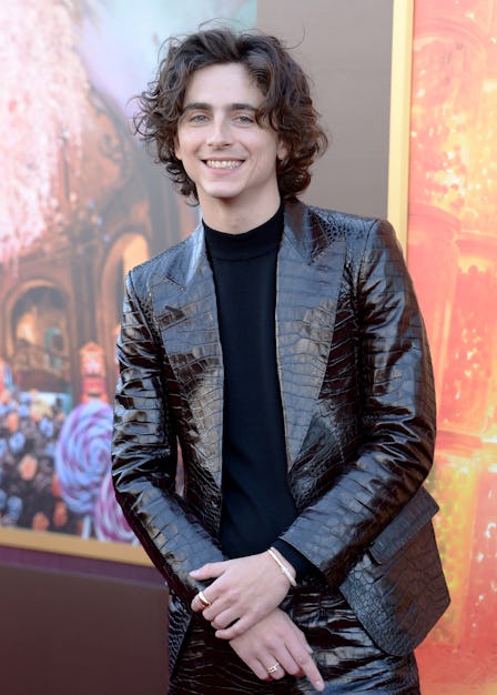 Timothée Chalamet attends Los Angeles Premiere Of Warner Bros. "Wonka" at Regency Village Theatre on...