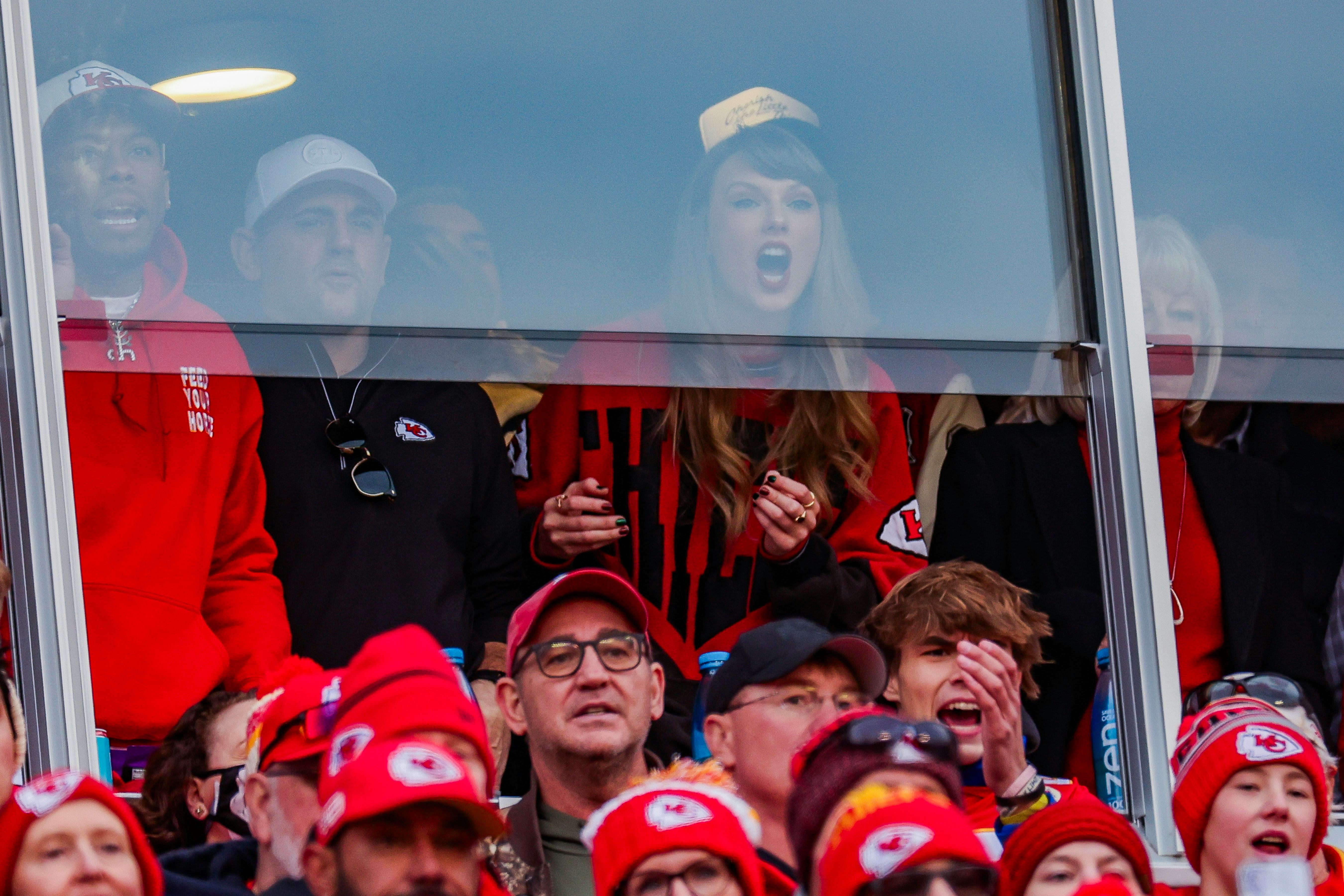Taylor Swift attends the Buffalo Bills and the Kansas City Chiefs game.