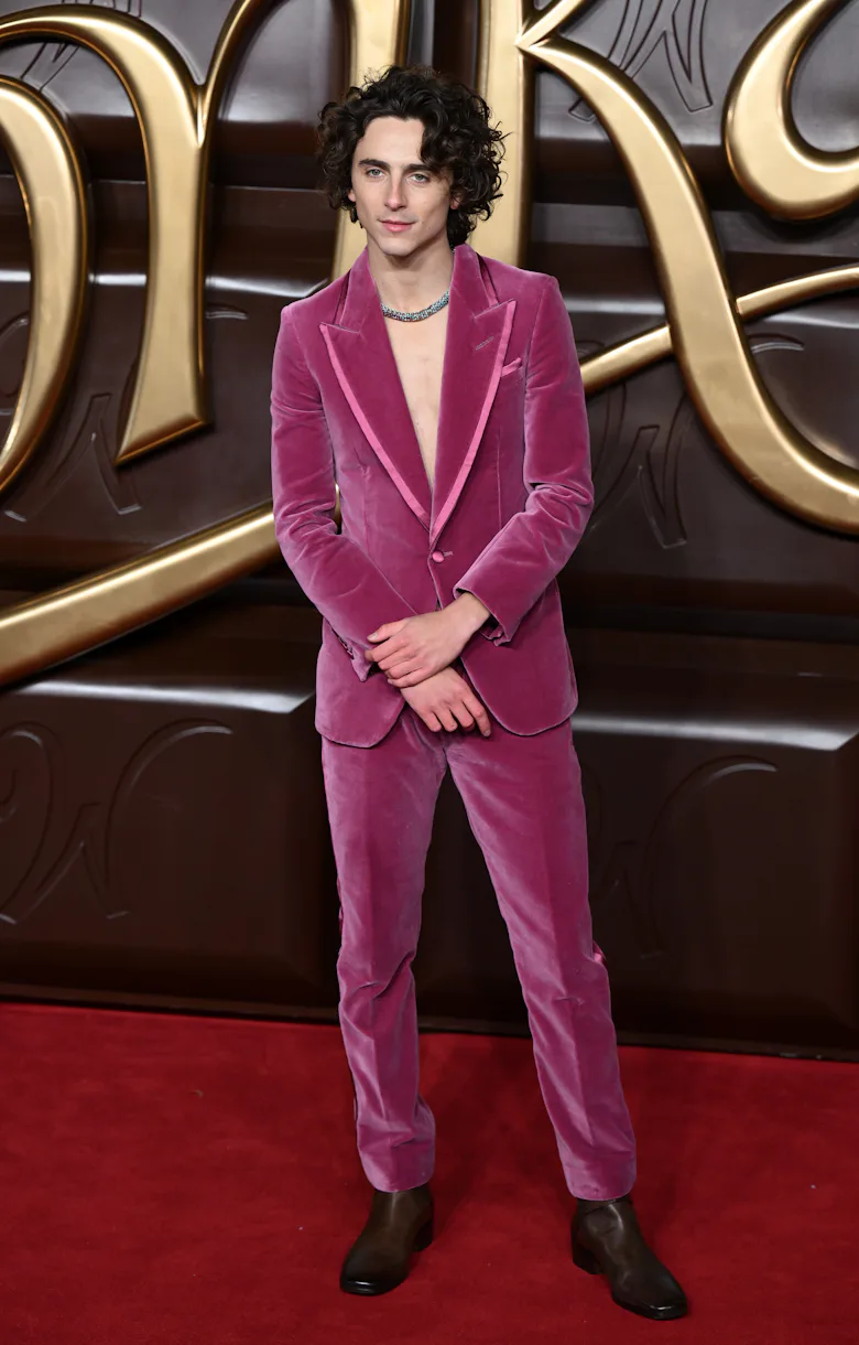 timothee chalamet red dress Timothe Chalamet in a Red Jumpsuit, Tessa Thompson - Venice Film Festival Fashion