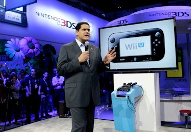 Reggie Fils-Aime speaks at Nintendo's showcase during E3 2013.