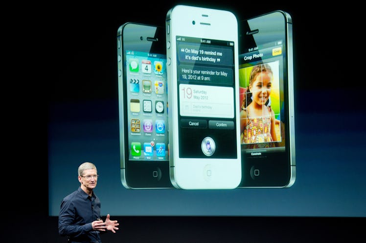 Tim Cook, chief executive officer of Apple Inc., speaks during an event at the company's headquarter...