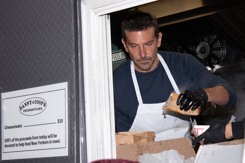 Bradley Cooper serving up cheesesteaks