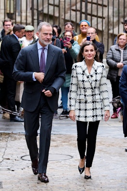 King Felipe VI of Spain and Queen Letizia of Spain visit the Community Residence "Hospital del Rey" ...