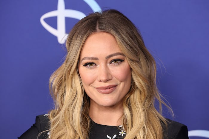 NEW YORK, NEW YORK - MAY 17: Hilary Duff attends the 2022 ABC Disney Upfront at Basketball City - Pi...
