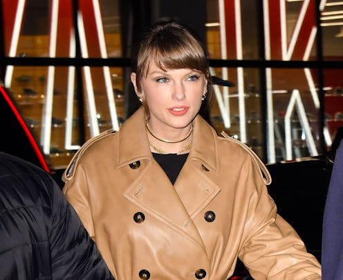 Taylor Swift wore a leather trench coat for her first birthday celebration in New York