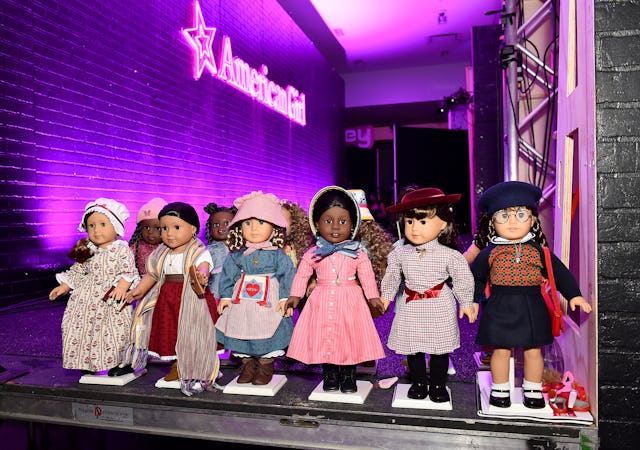 NEW YORK, NEW YORK - SEPTEMBER 23: American Girl dolls are seen during American Girl celebrates debu...