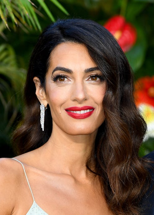 Amal Clooney bright red lipstick