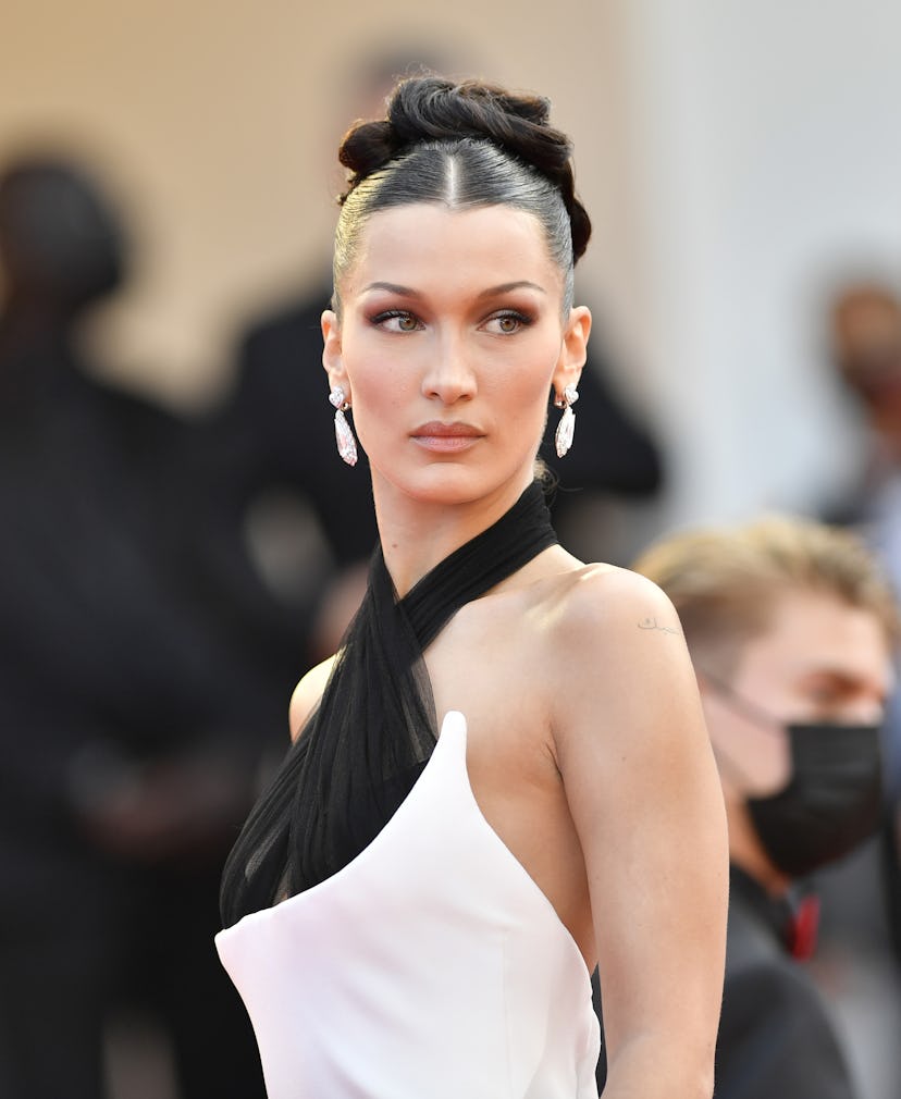 Bella Hadid skinny brows at Cannes
