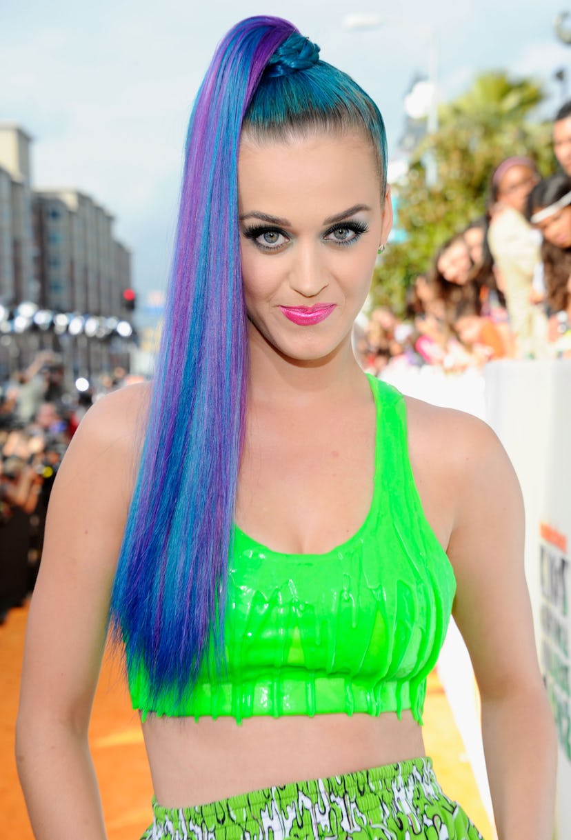 Katy Perry rainbow ponytail