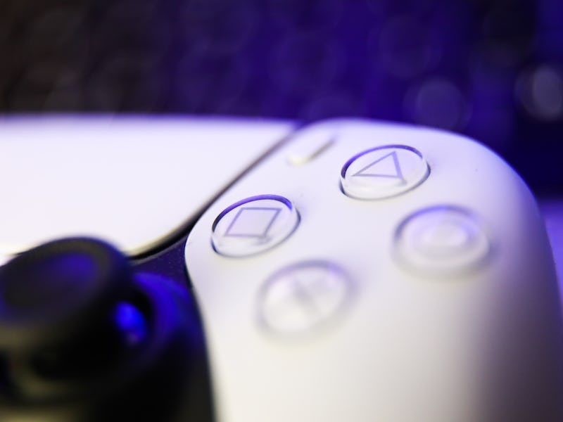 PlayStation DualSense controller is seen in this illustration photo taken in Krakow, Poland on Septe...