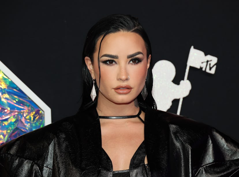 NEWARK, NEW JERSEY - SEPTEMBER 12: Demi Lovato attends the 2023 MTV Video Music Awards at the Pruden...
