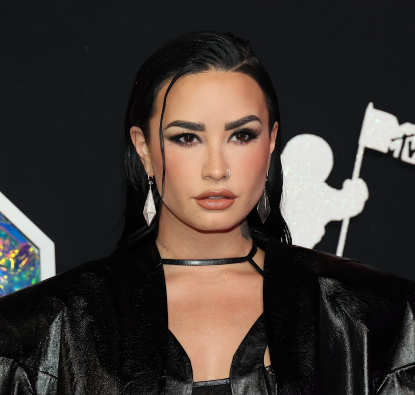 NEWARK, NEW JERSEY - SEPTEMBER 12: Demi Lovato attends the 2023 MTV Video Music Awards at the Pruden...