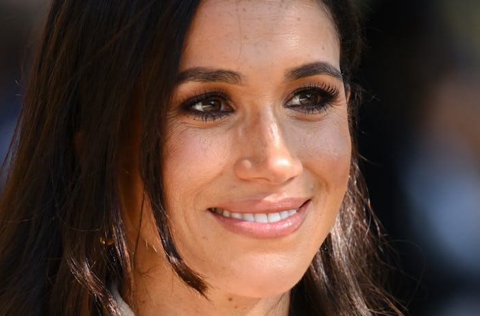 DUSSELDORF, GERMANY - SEPTEMBER 15: Meghan, Duchess of Sussex, attends the cycling medal ceremony at...