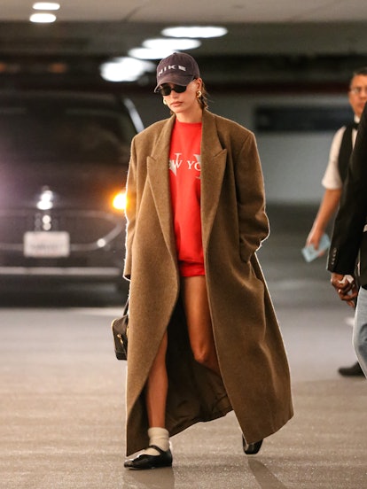 LOS ANGELES, CA - DECEMBER 14: Hailey Bieber is seen on December 14, 2023 in Los Angeles, California...