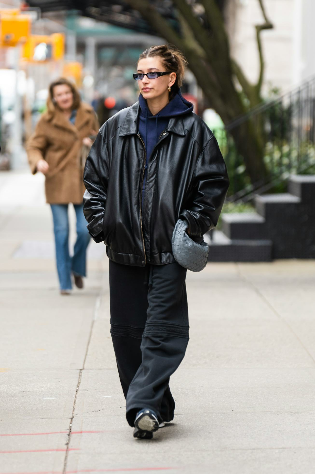 NEW YORK, NEW YORK - JANUARY 25: Hailey Bieber is seen in Tribeca on January 25, 2023 in New York Ci...