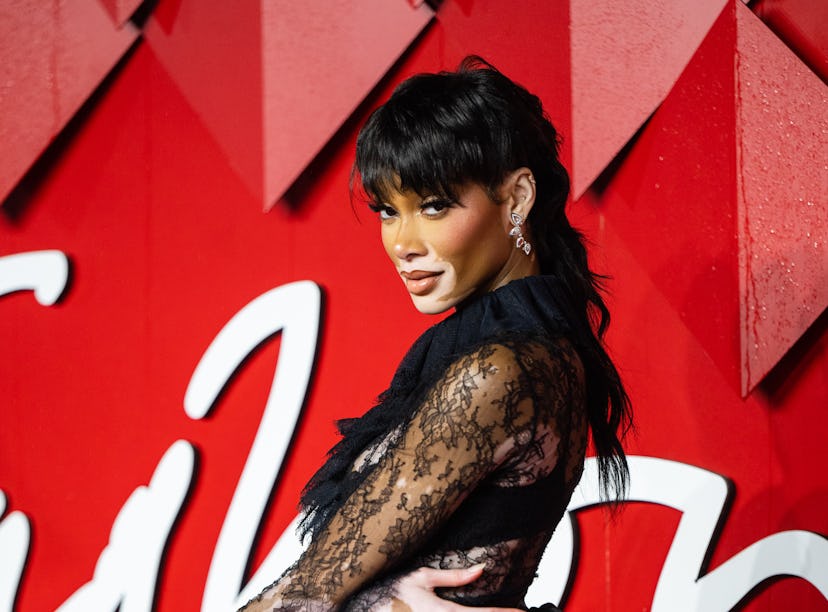 Winnie Harlow attends The Fashion Awards 2023 ahead of choosing her fave 2023 beauty trend.