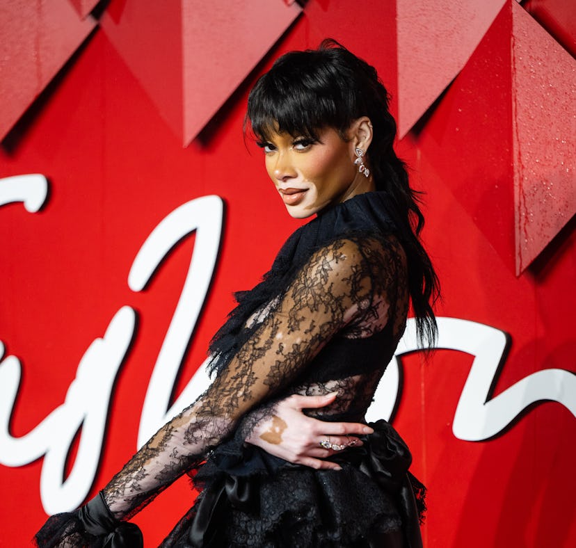 Winnie Harlow attends The Fashion Awards 2023 ahead of choosing her fave 2023 beauty trend.